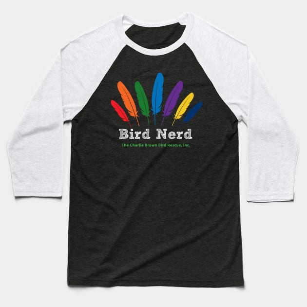 CB bird nerd 2 - white type Baseball T-Shirt by Just Winging It Designs